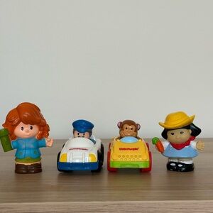 Fisher-Price Little People Assorted Lot of 4 Wheelies, Slim figure and Vintage